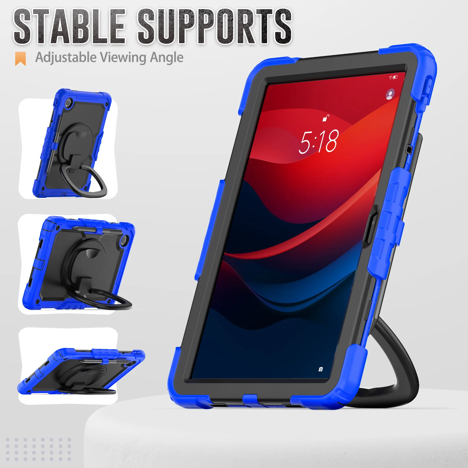 Funda de armadura giratoria para Lenovo Tab K11 M11, TB-330FU, TB-331FC, Xiaoxin Pad 2024, 11 ", soporte resistente con correa para el hombro