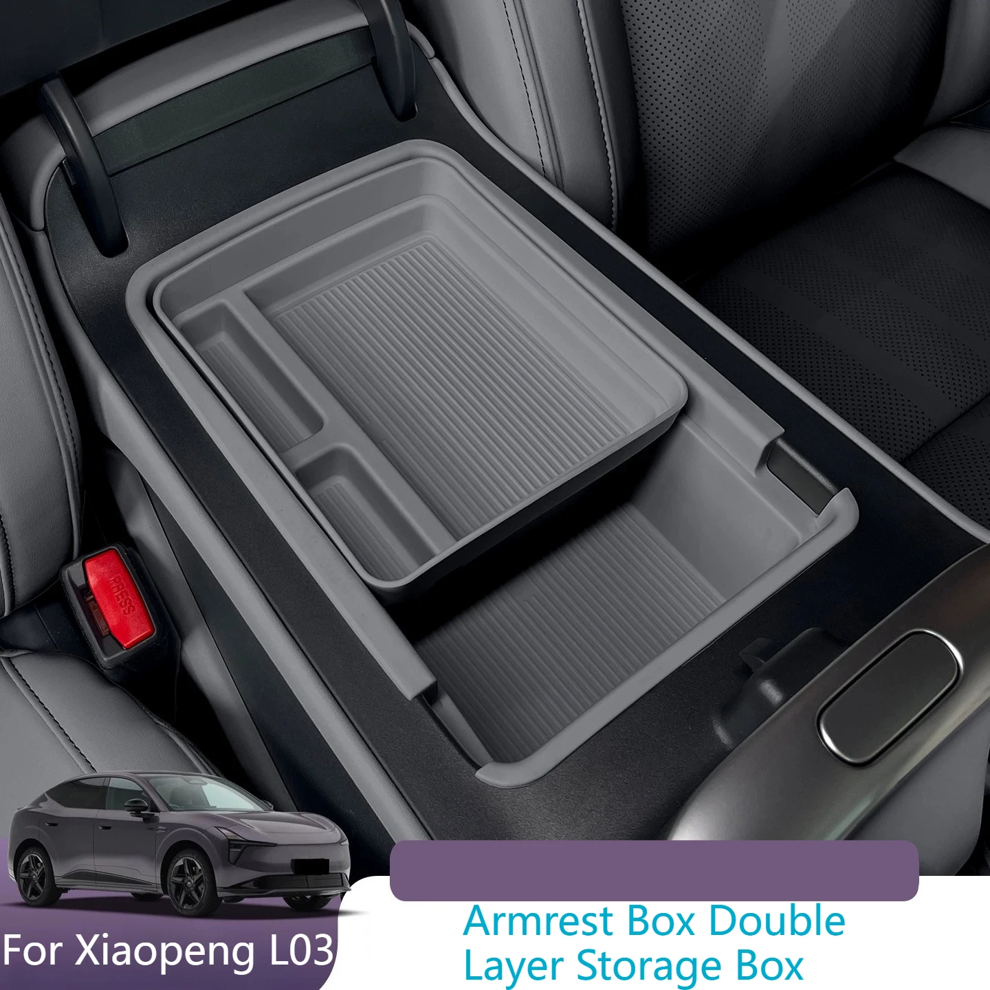 For 2026 Xiaopeng MONA L03 Original Car Color Storage Box Center Console Armrest Box Double Layer Storage Case Car Accessories