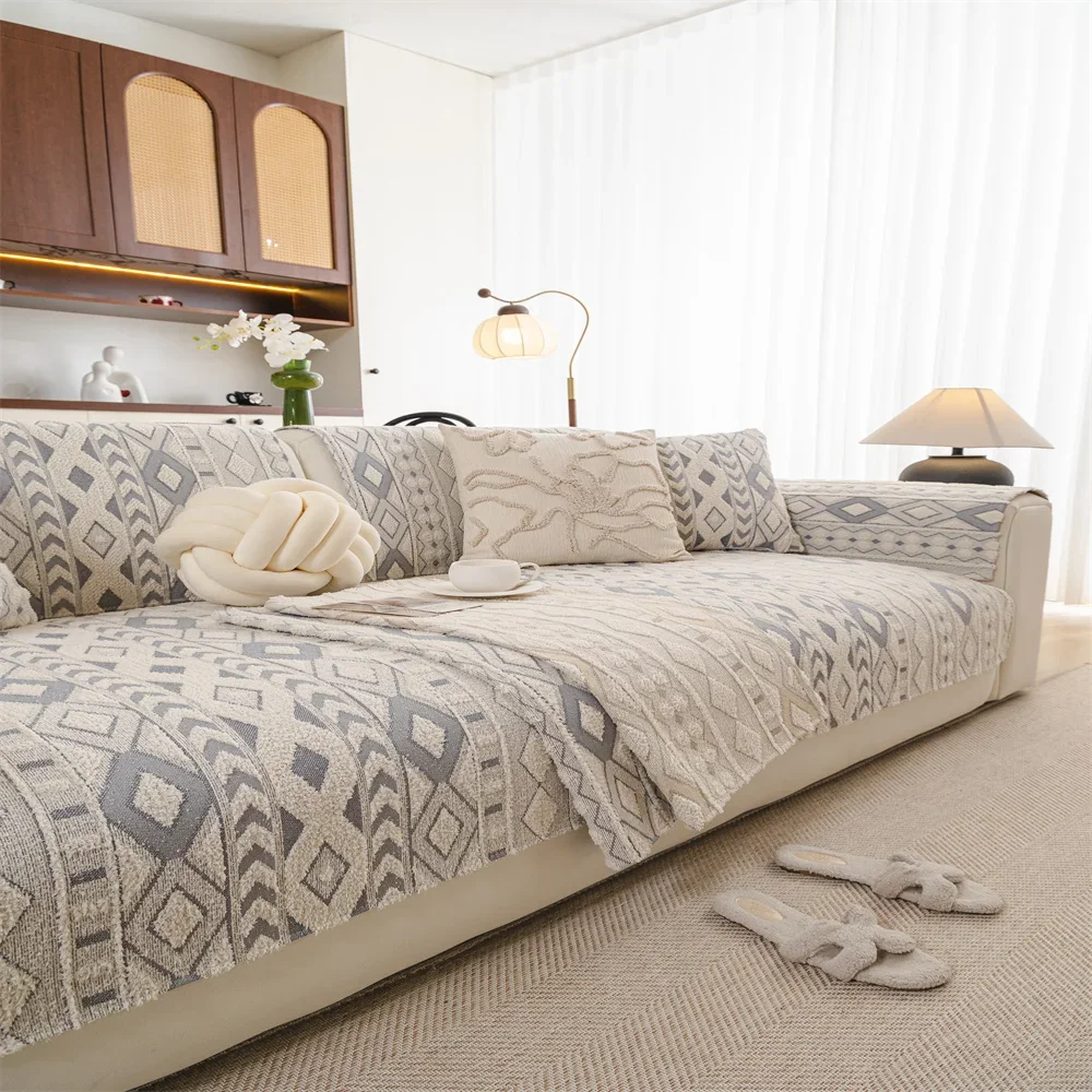 

2026 New Autumn and Winter Thickened Light Luxury Non-slip Anti-cat Scratch Non-stick Wool Sofa Cushion Cover Back Towel