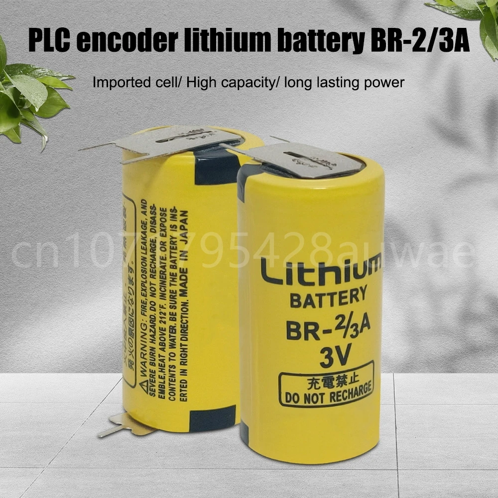 5PCS BR-2/3A 3V 1600mAh CR17335 PLC Lithium Batteries with Plug for Mitsubishi  Industrial Battery Long Lasting Band Needle