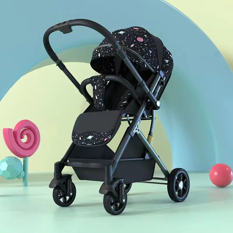 NONE Leichter Kinderwagen Zwei-Wege-Kinderwagen Kinderwagen hohe Landschaft Wirbelsäulen schutz Neugeborenen Baby Allrad Kinderwagen 7