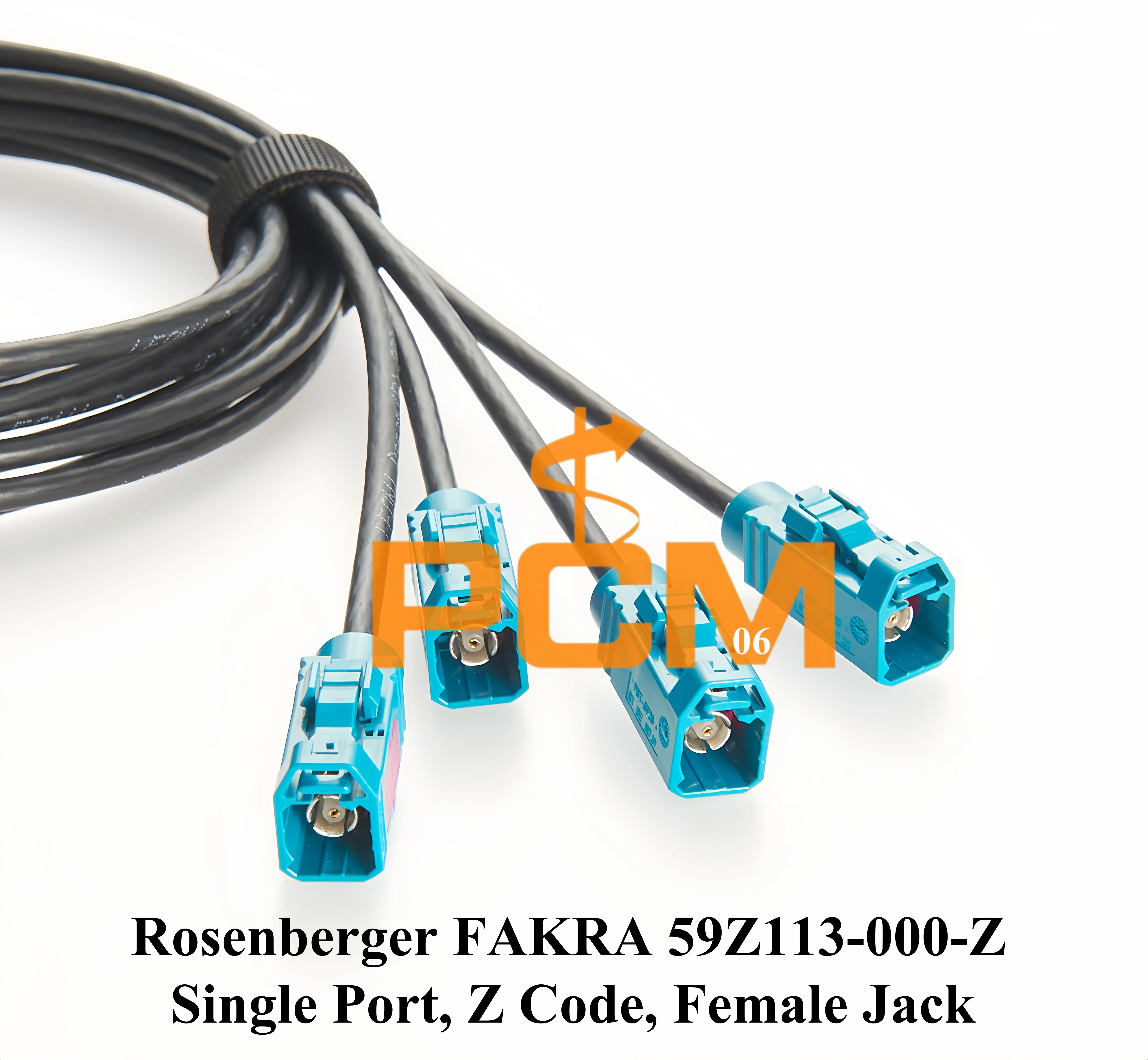 Original Rosenberger Water Blue Quad HFM Mini FAKRA AMK12D-1M4Z5-Z auf FAKRA 59Z113-000-Z Kfz-Koaxialkabelbaugruppe 50 Ohm – Detail 2