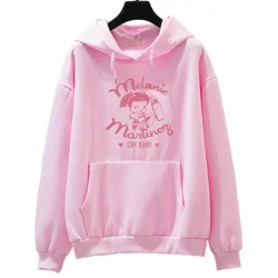 Sudaderas Melanie Martinez Portals Tour para mujer, ropa holgada de otoño, Sudadera con capucha con gráfico de dibujos animados, Sudadera con capucha Kawaii, Tops informales de gran tamaño