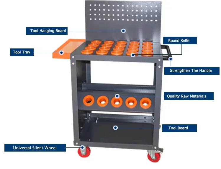 Factory Supply Heavy Duty CNC Tool Holder Storage Cart Tool Trolley for CNC Machine Shop - view 4