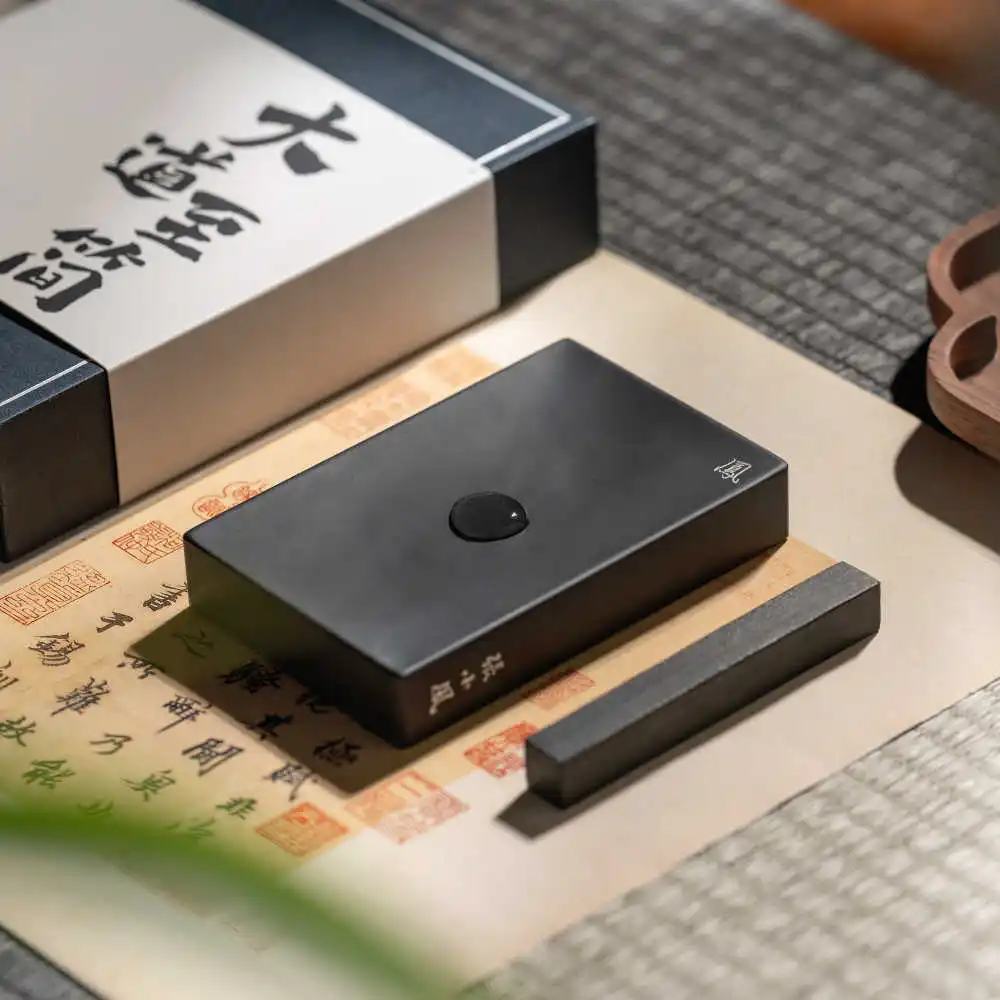 Zhang Xiaofeng Inkstone Set Ink Bar Ornament Brush Gift Box High end Accompanying Small Kai Square Inkstone Box Portable Gift