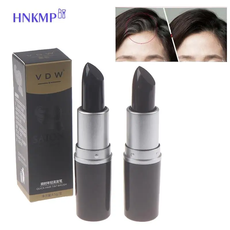 Temporary Hair Color Dye Pencil For Roots One-Time Black Hair Colour Pencil Instant Black Root Coverage Hair Color Pencil