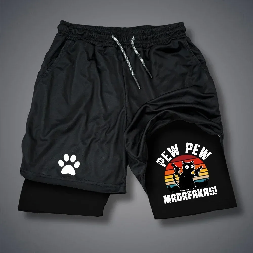 กางเกงขาสั้นออกกำลังกายสำหรับผู้ชายกางเกงขาสั้นแบบ2 in 1กางเกงขาสั้นสำหรับใส่วิ่งออกกำลังกายฟิตเนสวิ่ง