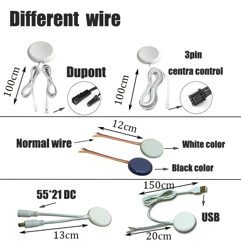 Ściemnialna duża ściemnialna ściemniacz dotykowy 80mm Panel drewniany Przełącznik czujnika dotykowego LED 12V 24V Sterowanie światłem Przełącznik