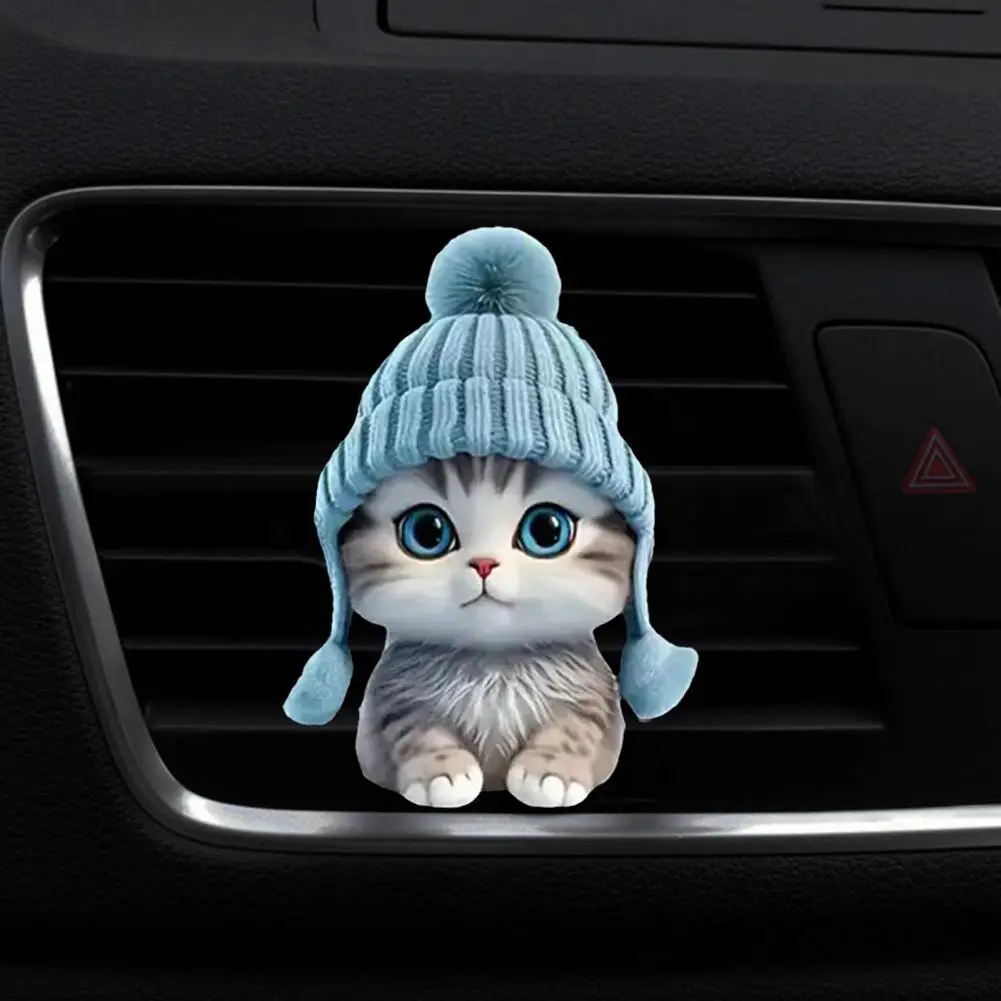 Ventilation Clip Universal Simple Installation Portable Fun Cartoon Cats Dogs Air Vent Clips Acrylic Car Interior Decoration