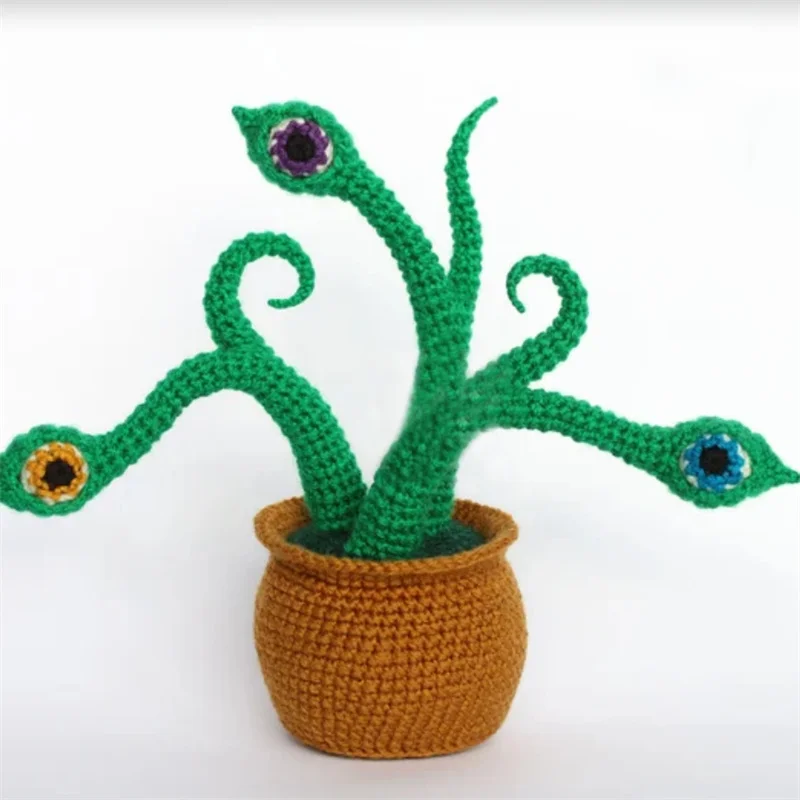 Handmade crocheted Artificial plant ornament Halloween party Funny decoration eyes decoration Witch hand pattern style oranment