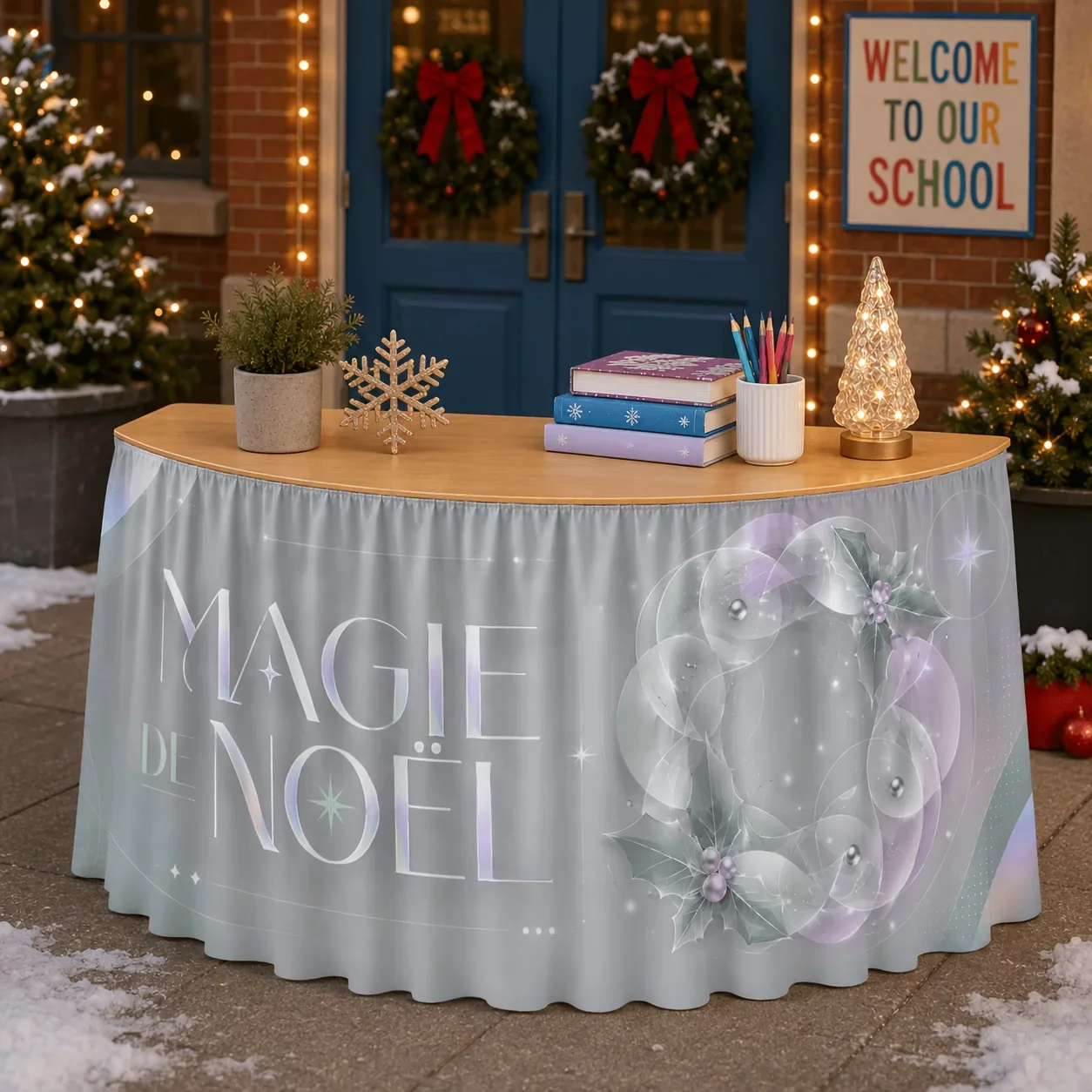 One piece - equipped with transparent bubble garlands - suitable for Christmas and winter table decorationsxzj