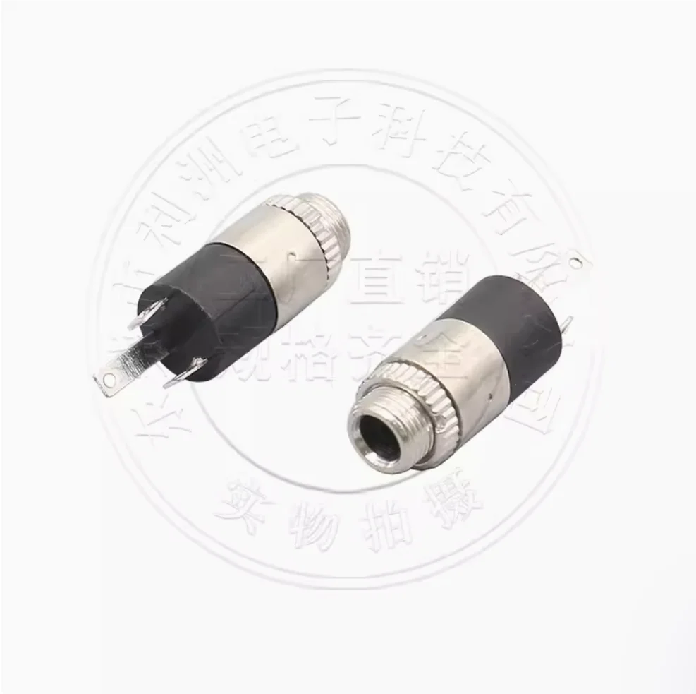 20pcs  /   Headphone socket PJ-392 3.5mm hole diameter 3-pin vertical audio socket female seat with threaded nut