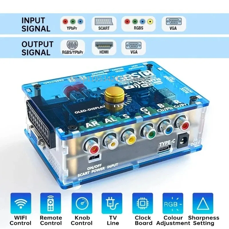 Mini GBS Control Video Converter for Dreamcast/PS2/NGC/SFC/WII RGBS/YPbPr/VGA/SCART to HDMI/VGA/RGB Adapter