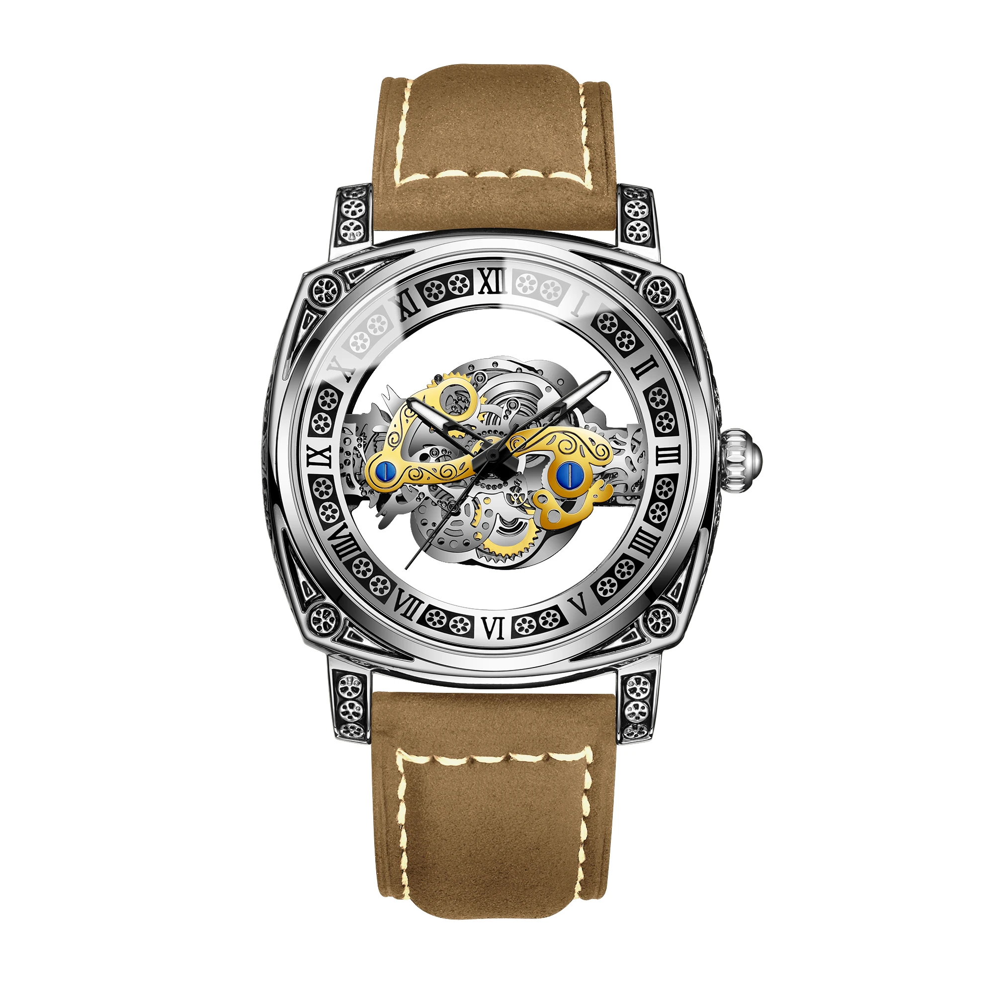 BINBOND Original Men Watch Hollow Dial Quartz Wristwatch Luxury Fashion Waterproof Male Wrist Watch Student Business Casual Gift