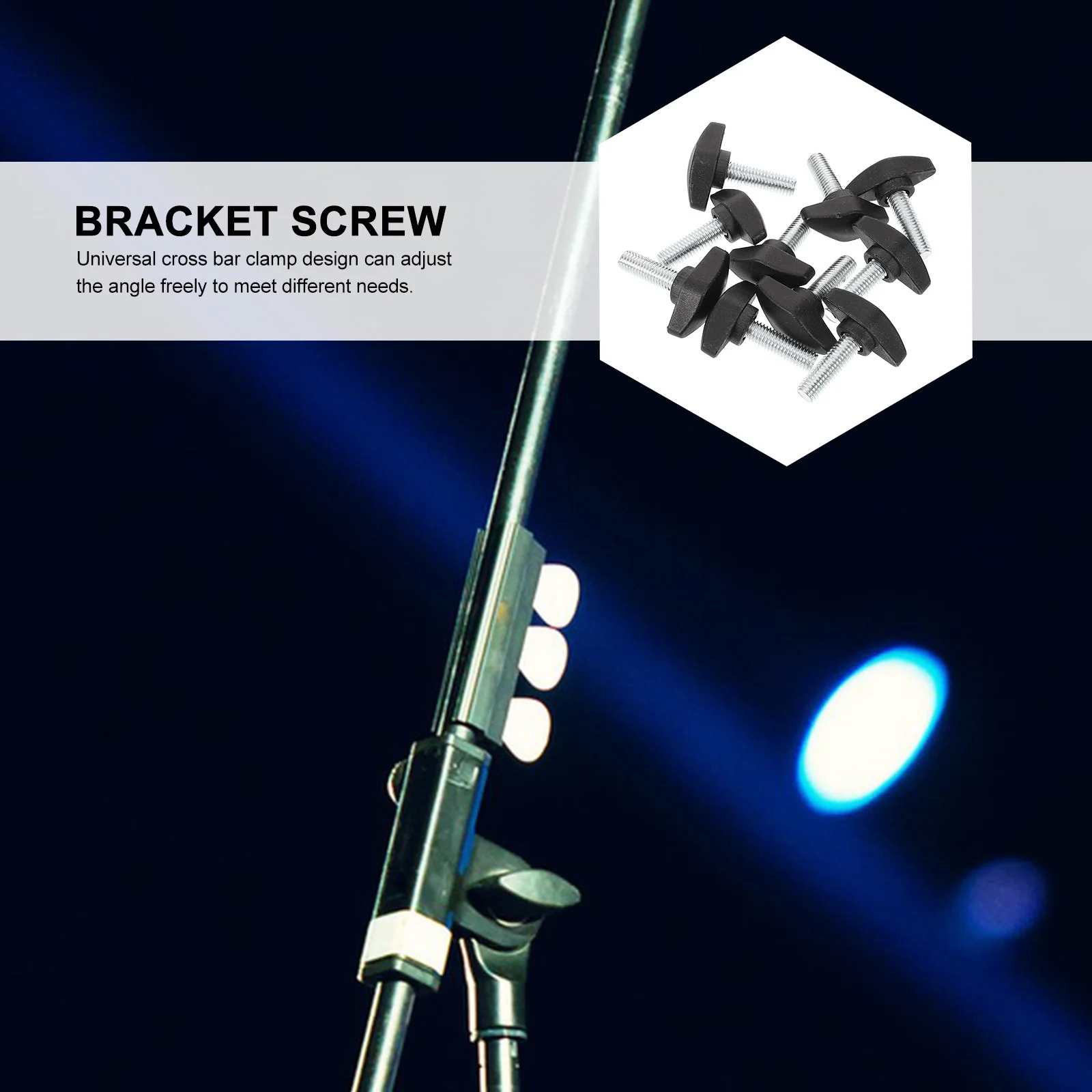 

10pcs Microphone Stand Screw Clamp For Mic Mount Adjustable Angle Durable Pp Stainless Steel Screws Microphone Accessories