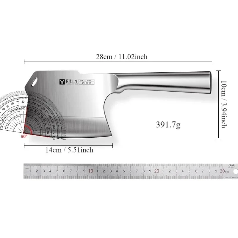 Special knife for bone cutting, bone chopping knife, forged bone cutting knife, thickened and weighted，DS9195