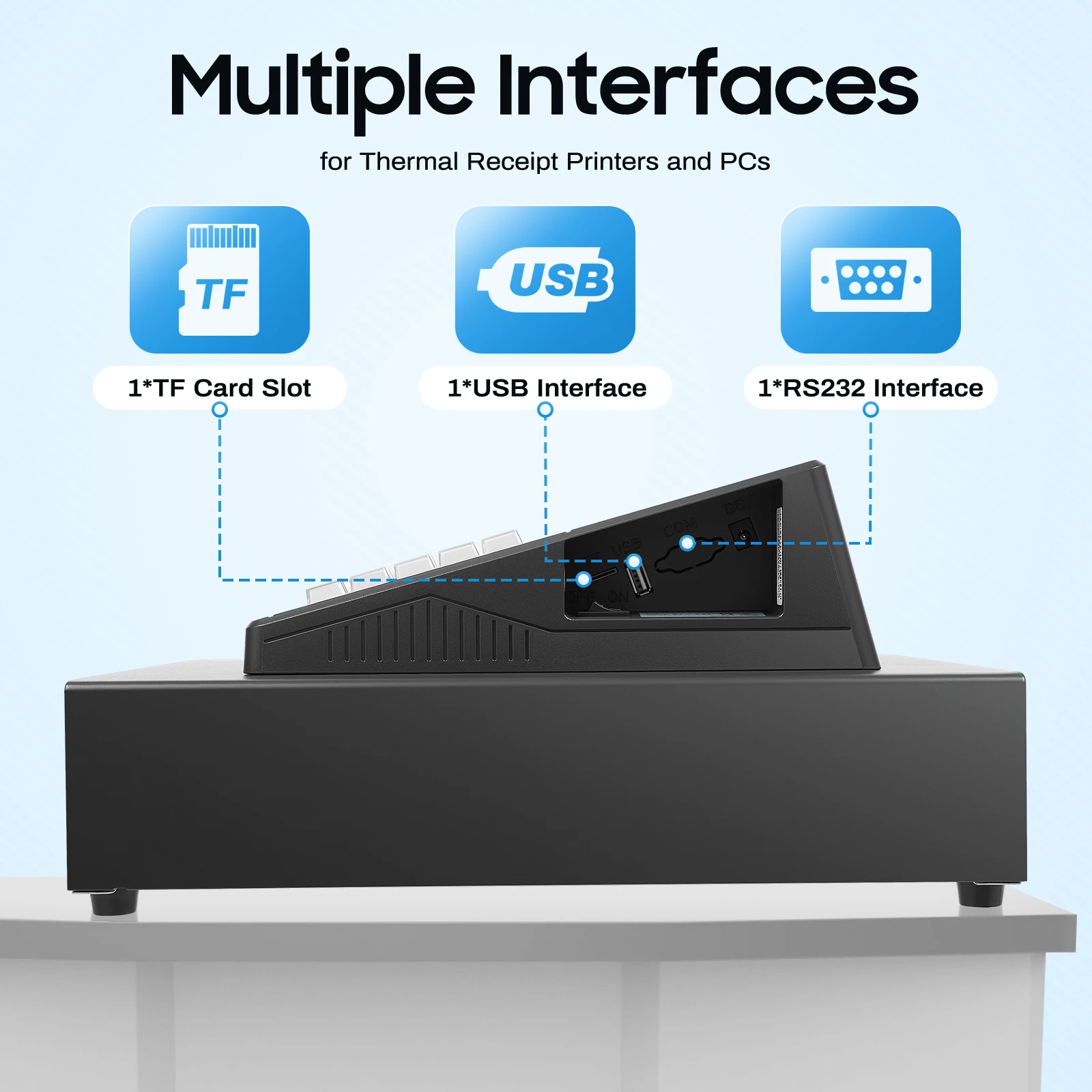 Elektronische Registrierkasse, ECR600 Schlüssellose Registrierkasse mit 39 Tasten für Supermarkt, Restaurant, Einzelhandelsgeschäft, Hamburgerbar