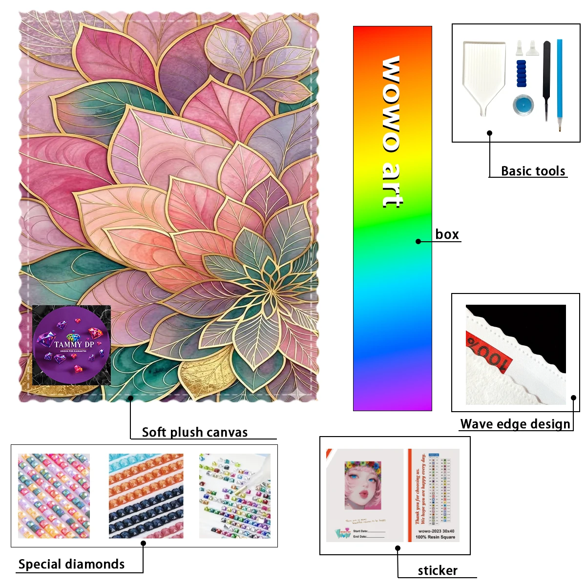 

【TAMMY Diamond Art】 Красивые цветы, стразы Crystal AB, стразы FD, идеальные стразы из смолы