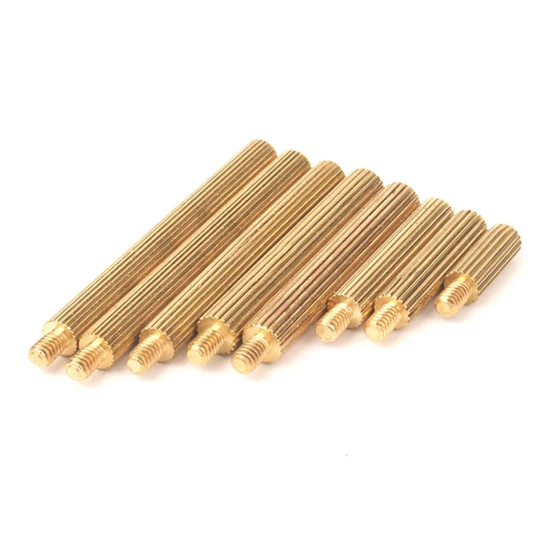 M2 Solid Brass Copper Round Standoff Spacer Support Pillar Column Male Female Nut For PCB Board Length:3-40mm