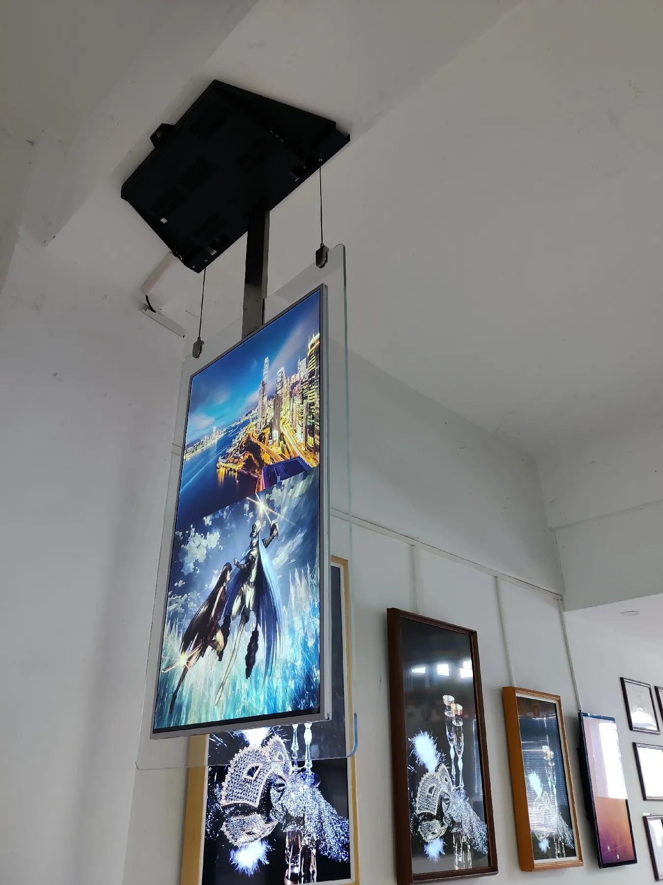 Para 43 49 55 Tela de publicidade digital ultra varejo de 65 polegadas com janela dupla face