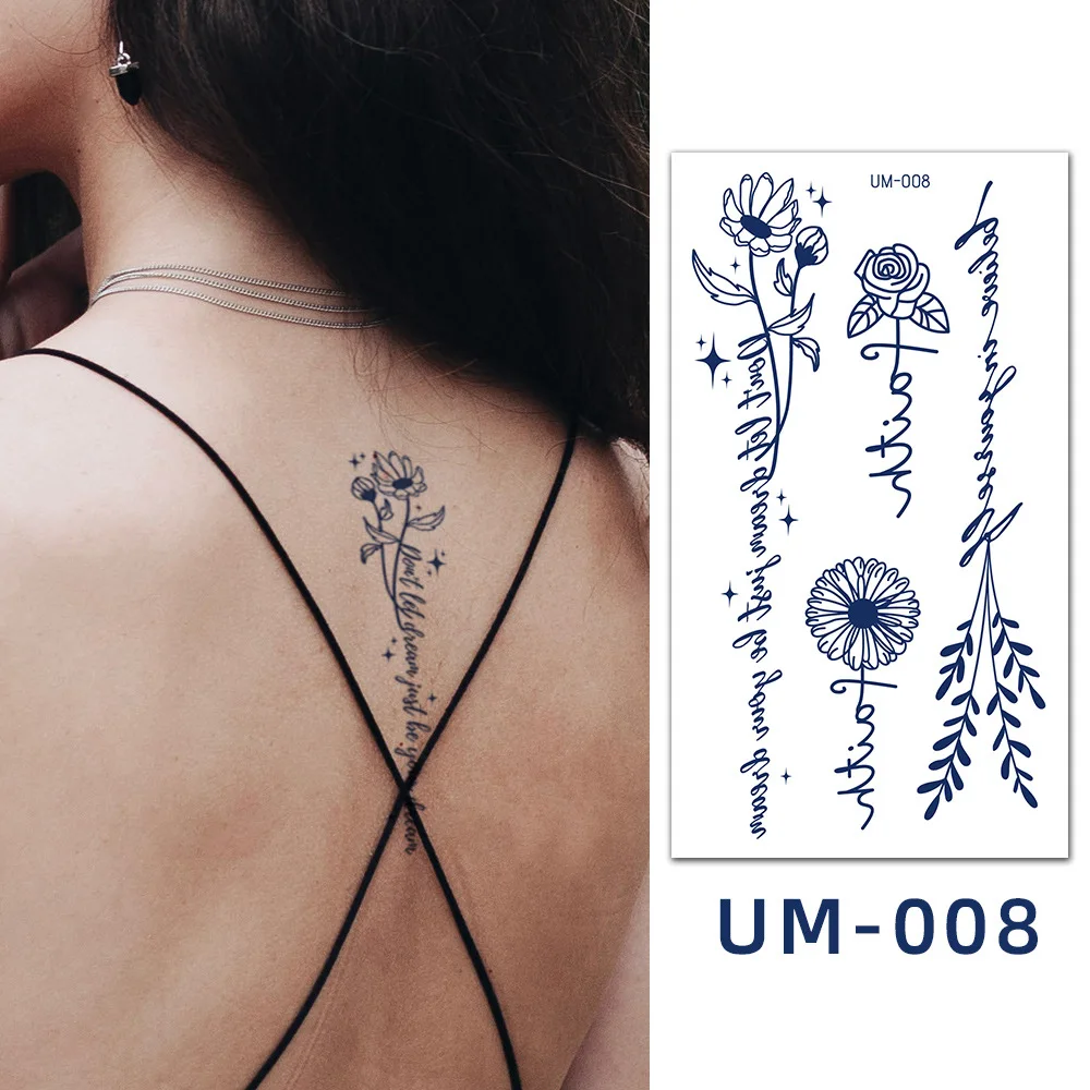 New Herbaceous Semi Permanent Waterproof Tattoo Patch Minimalist Feather Small Fresh Temporary Tattoos Sticker Size:90x160mm