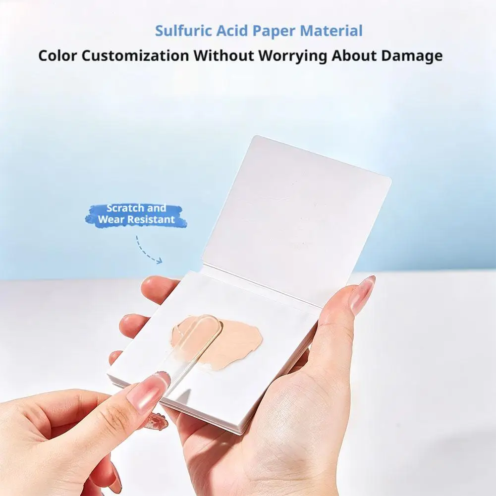 100 Sheets Disposable Makeup Mixing Paper Waterproof Non-Absorbent Cosmetic Color Palette Paper Book Pad for Foundation Lip Glos