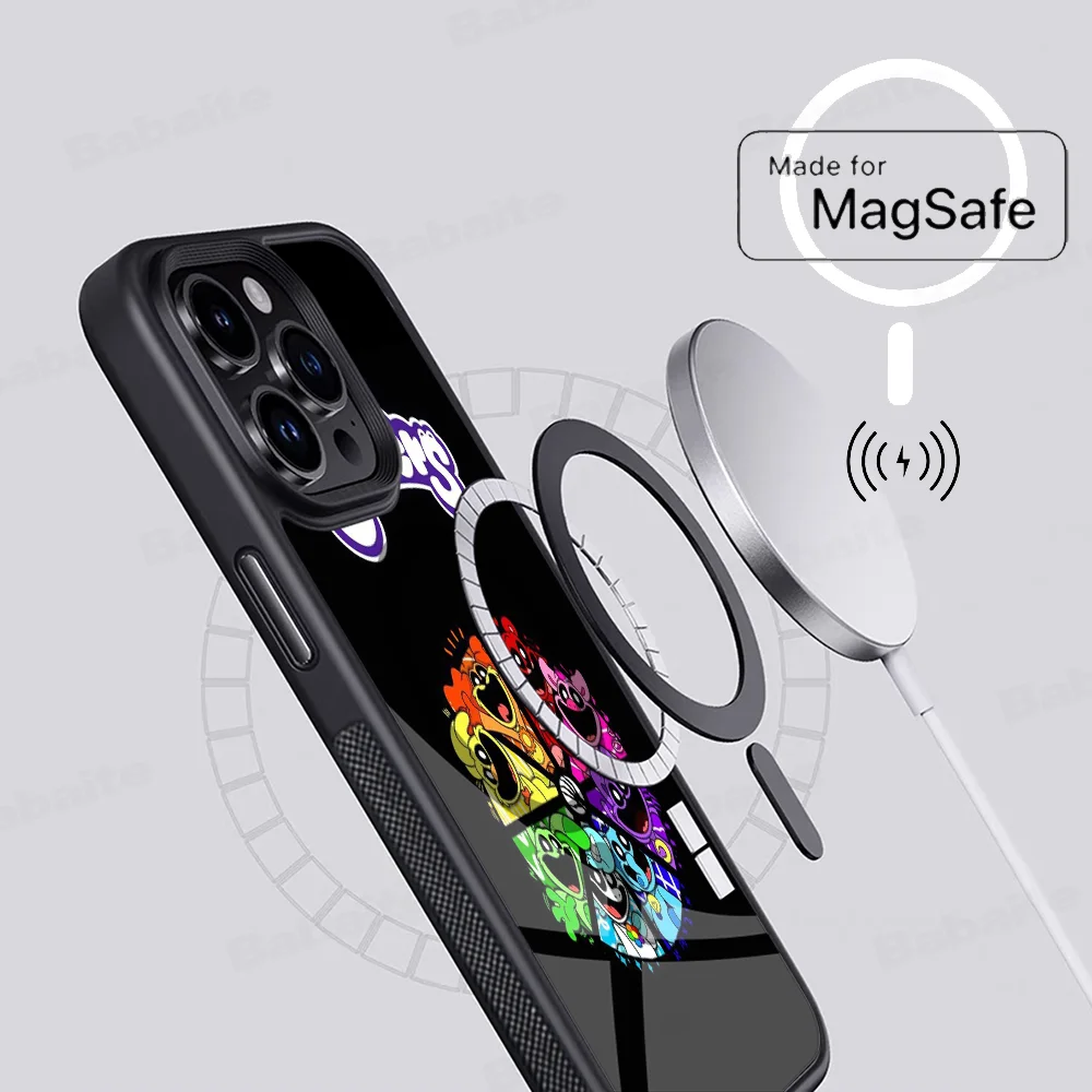 P-Poppies S-Smiling C-Critter Phone Case Magesafe Magnetic Wireless Charge Case For iPhone 16 11 12 13 14 15 Pro Max Plus Mini