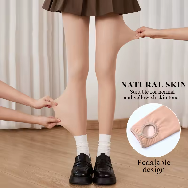 Kave Nude Leggings Winter Warm Double-layer Pile and Thicken Silk Stockings for Women Natural Autumn Flesh-colored Pantyhose - Image 7