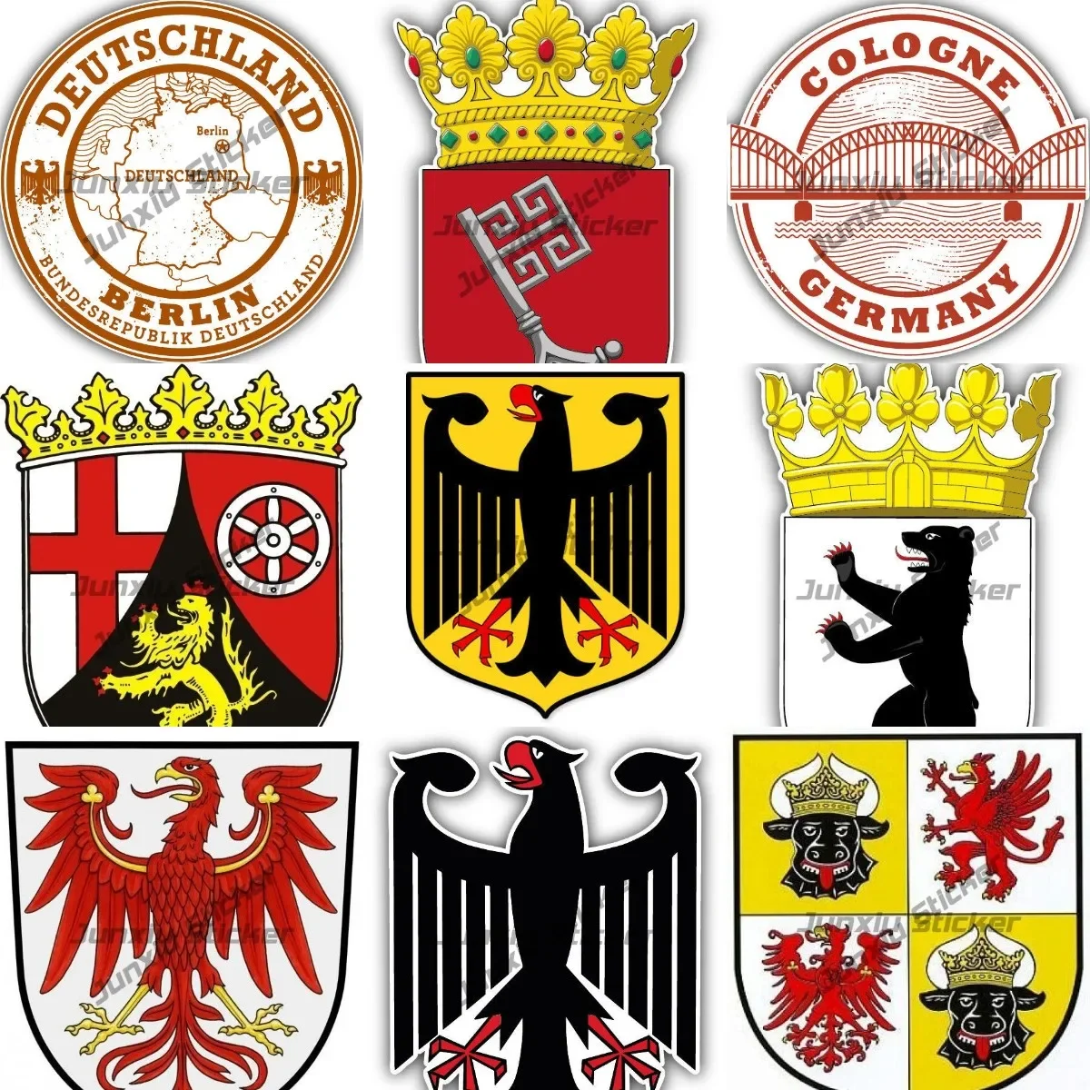 

Bundesadler German Hessen Coat of Arms of Brandenburg Germany Self-adhesive Sticker Cologne Berlin Deutschland Decal Accessories