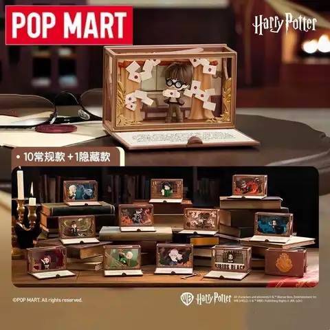 POP MART Harry Potter Hogwarts Biografiska Serien Blind Box Söt Anime Actionfigur Gissa Väska Originalleksaker Dockprydnad Gåva 8 best sales Harry Potter speldosor - №1