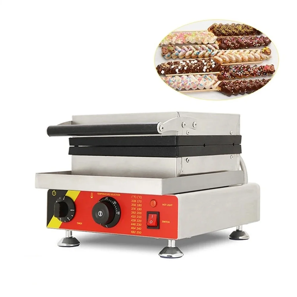 

Commercial Belgian Waffle Maker Double Round Thin Electric Nonstick Muffins Machine Suitable For Snack Bar