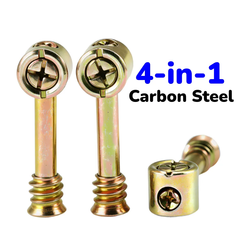 M6 Furniture Fastener 4-in-1 Connector Screw Wheel Eccentric Nut Assembly Wardrobe Bed Patchwork Furniture Accessories