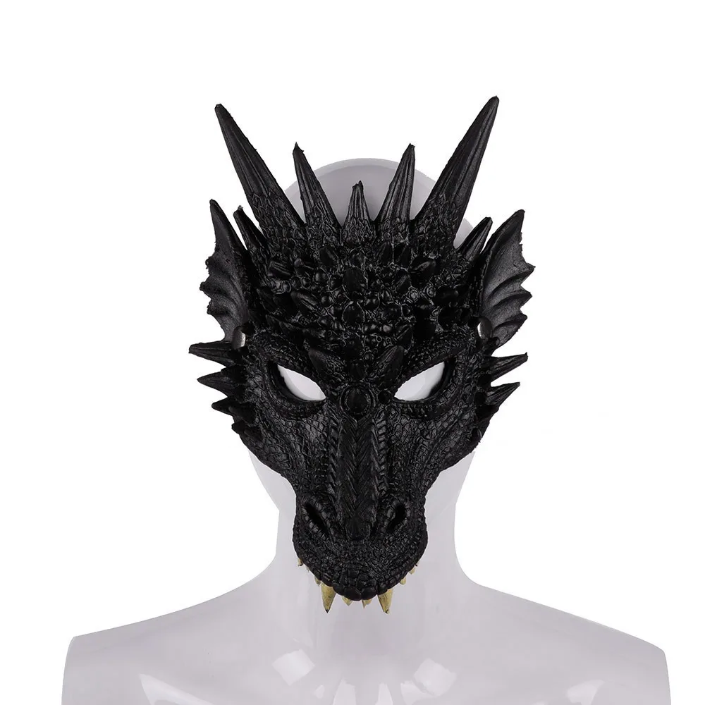 PU Foam Dragon Mask 3D Cosplay Accessory Carnival Party Masquerade Costume Prop for Men and Women