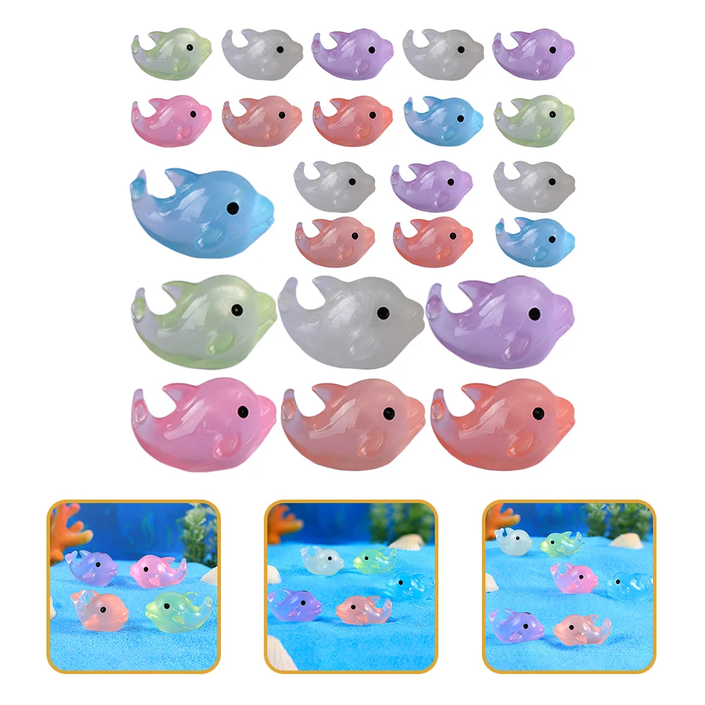 28 Pcs Animals Micro Landscape Dolphin Minature Toy Figures & Playsets Mini Realistic Miniature Figurines Child