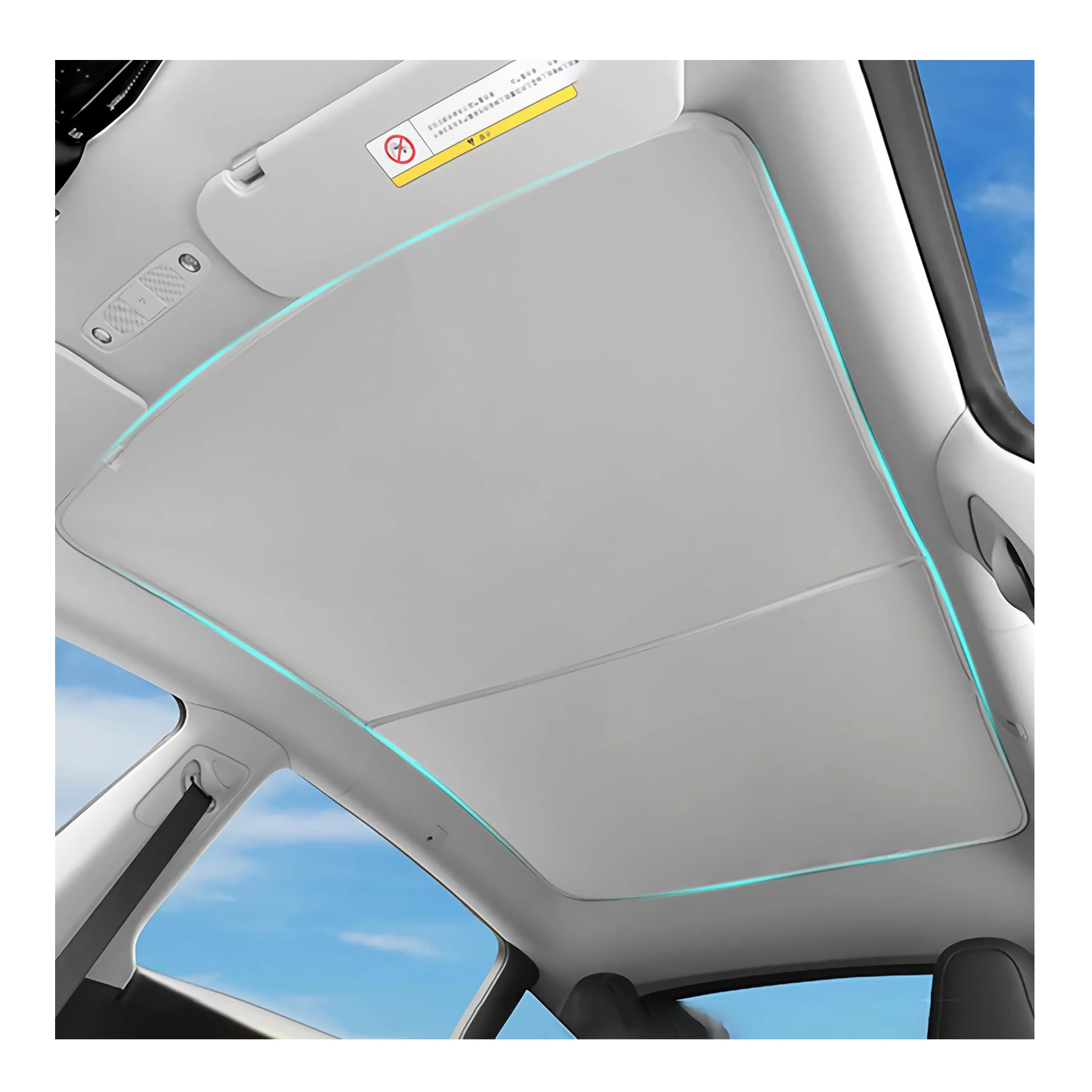 

Updated No-Sag Roof Sunshade With Innovative Ice Crystal Nano Material Foldable Roof Sun Shade 2021-2023 Tesla Model Y