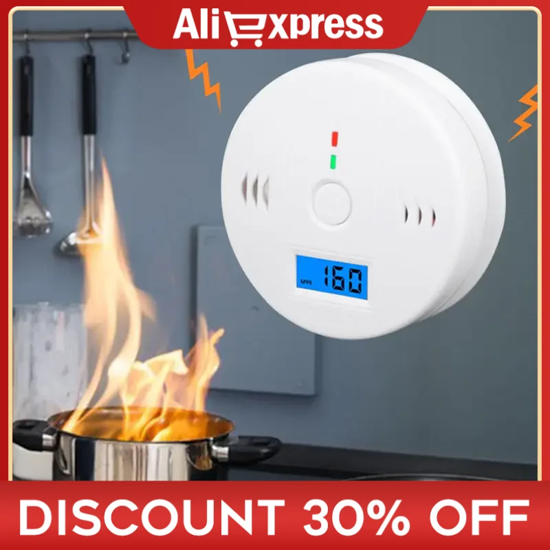 Carbon Monoxide Alarm LCD Display Monoxide Detector Alarm In 85dB Siren Sound Carbon Monoxide Poisoning Warning Alarm Detector