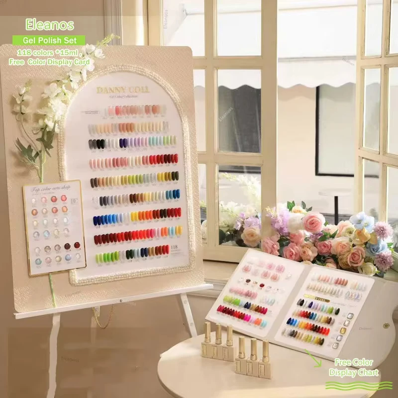 

Dannycolll 118 цветов Гель-лак для ногтей Весь набор с цветной таблицей Gellak Varnishes Set Soak Off УФ-гель-лак Nail Art Salon 15 мл