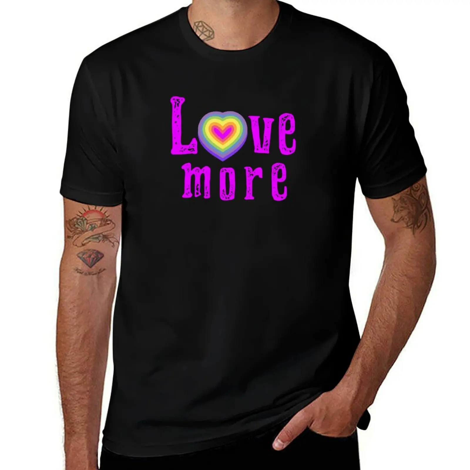 

Love More - Rainbow Heart T-Shirt Plus Size Loose Fit T-Shirt