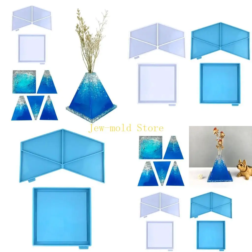 

C71B Vase Silicone Mold Pyramid Resin Mold DIY Decorative Crafts Mold Ornaments Mold