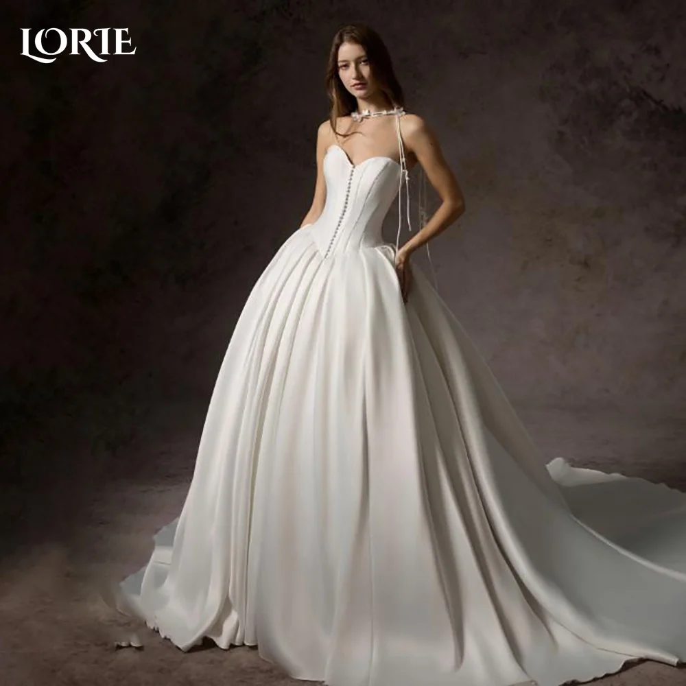 

LORIE Vintage Button Wedding Dress A-Line Strapless Ball Princess Bridal Gown V Corset Sweetheart Ball Bride Gown Customized2026