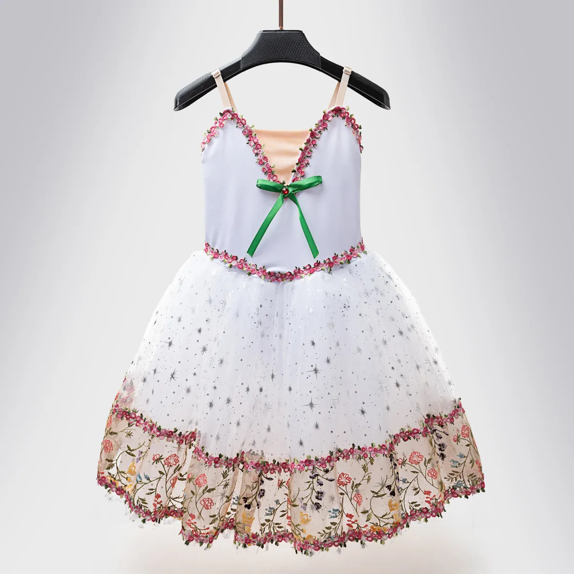 Weißes Ballerina-Kleid für Mädchen, Ballettrock, Giselle, Kinder-Ballett, langer Tüllrock, Clara-Variation, Bühnenkostüm.