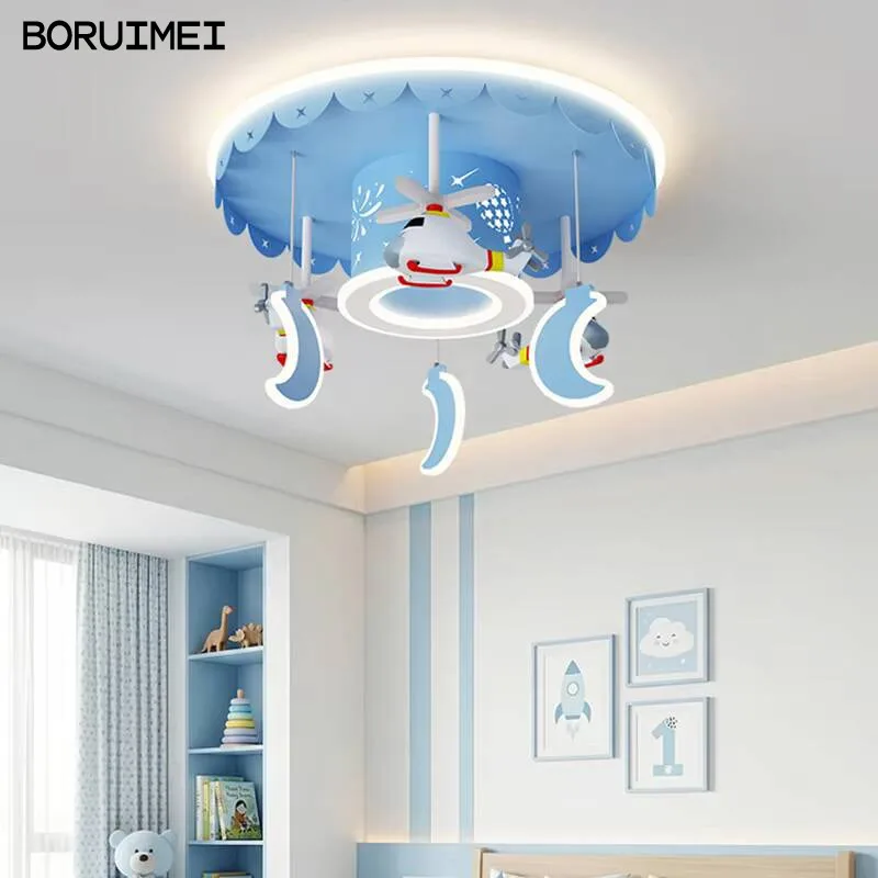 Simple Led Bedroom Chandelier Creative Children's Room Star Moon Pendant Ceiling Light Modern Home Interior Decor Lighting Lamps