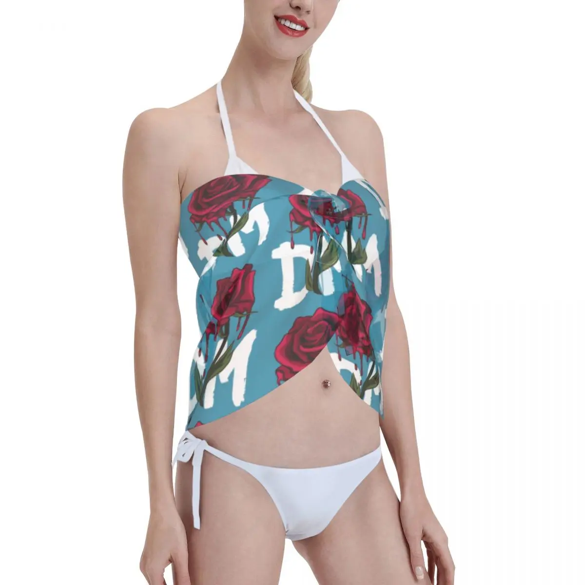 Custom Depeches โหมดเย็นสั้น Sarongs ชุดว่ายน้ําพิมพ์เพลงบิกินี่ Wrap Sheer Sarong Beach Wrap