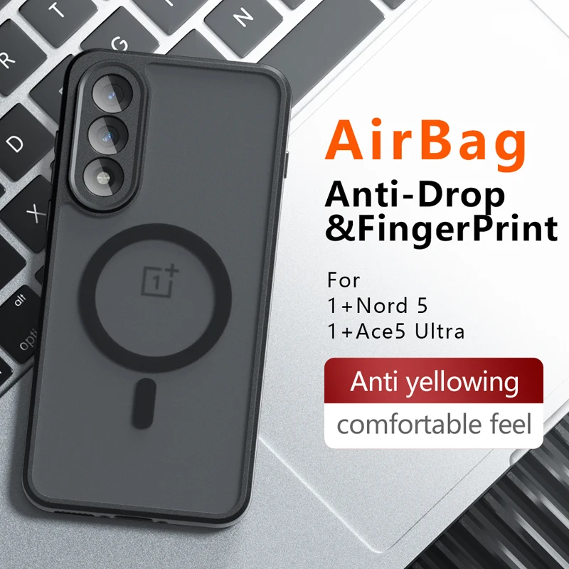 Für OnePlus Ace 5 Ultra Nord 5 Hülle, stoßfest, magnetisch, matt, PC + TPU, Anti-Fingerabdruck, durchscheinende Abdeckung für One Plus ACE 5 Ultra