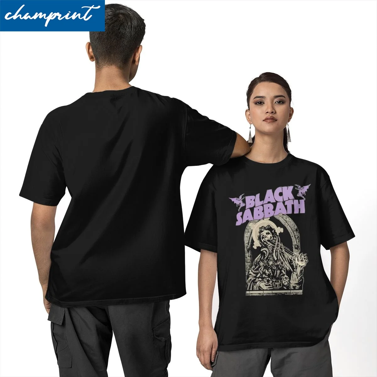 Black Sabbaths Band 2025 Tour Camisetas Homens Mulheres Puro Algodão para Homens Camisetas Em Torno Do Pescoço Camisetas Roupas de Manga Curta Plus Si