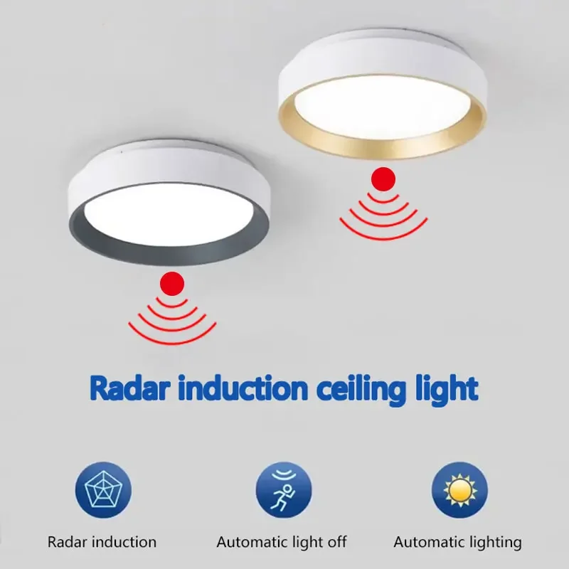 

Radar Induction Aisle Ceiling Light Lamps Corridor Balcony Stair Cloakroom Toilet Entrance Hallway Led Indoor Lighting Sensing