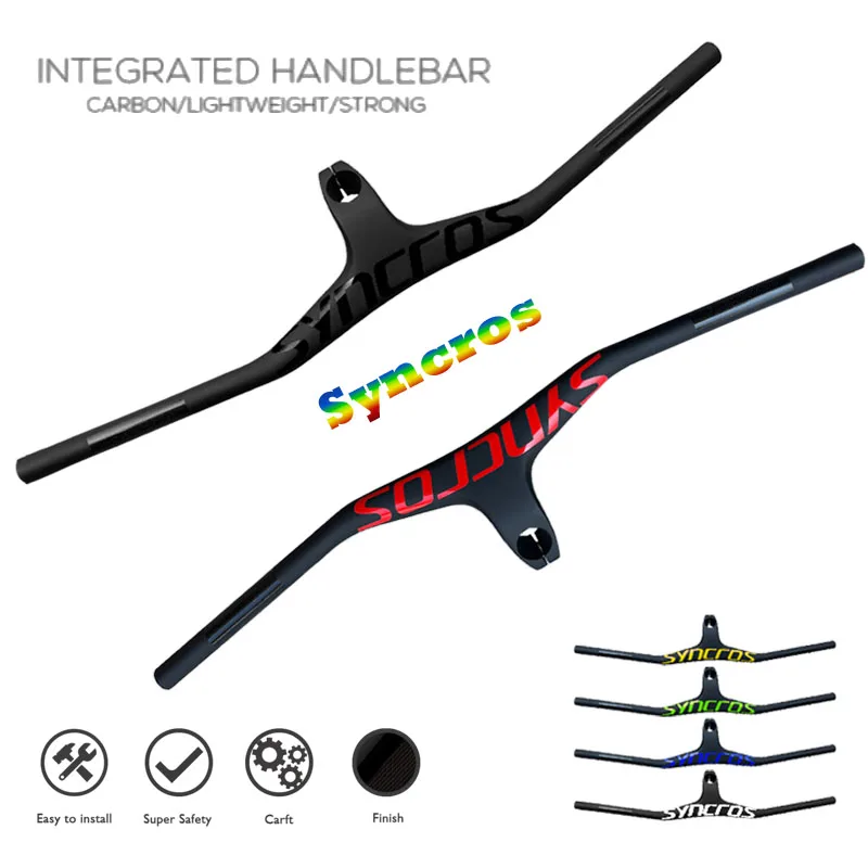 Manubrio de Fibra de Carbono Syncros T800 con Ajuste de 8/17/25 Grados para Bicicleta de Montaña XC/Todoterreno