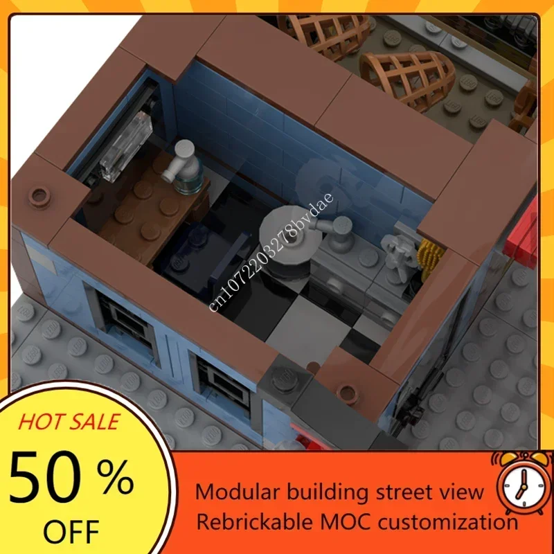 Bloques de construcción MOC para niños, juguete de ladrillos para armar Centro de Noticias Modular, personalizado, con tecnología, ideal para regalo de cumpleaños, código 4606, piezas