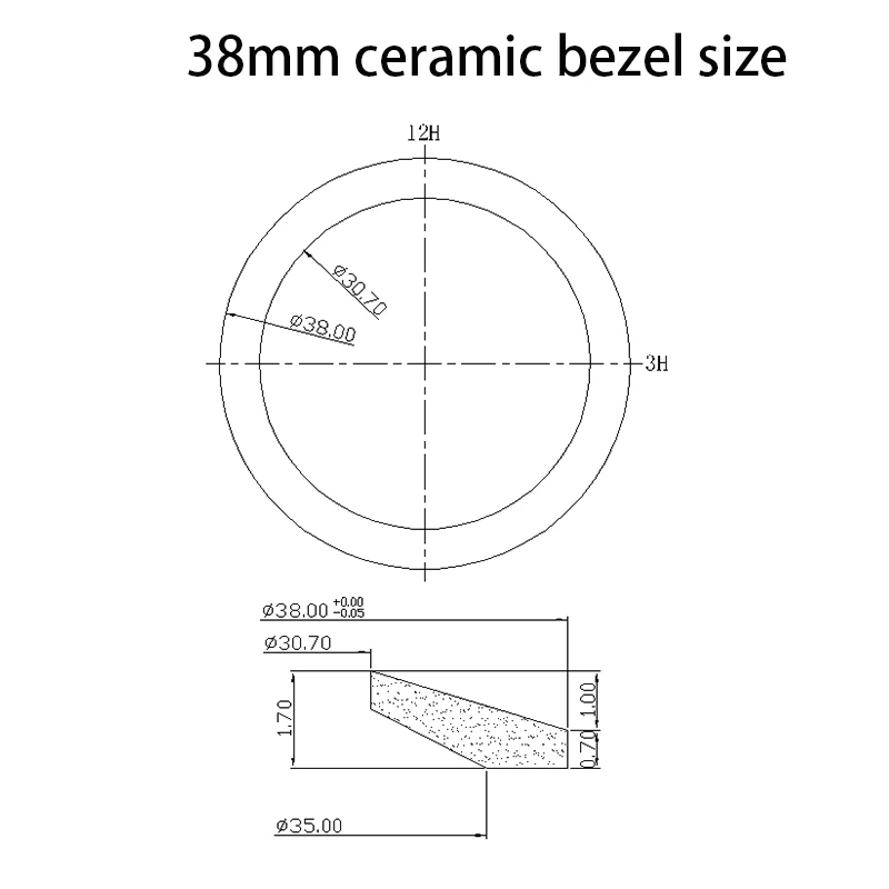 38mm Ceramic Bezel Insert GMT-master II Double Color Luxury Men's Watch Rings Parts For 40mm Daytona Submariner Case Accessories