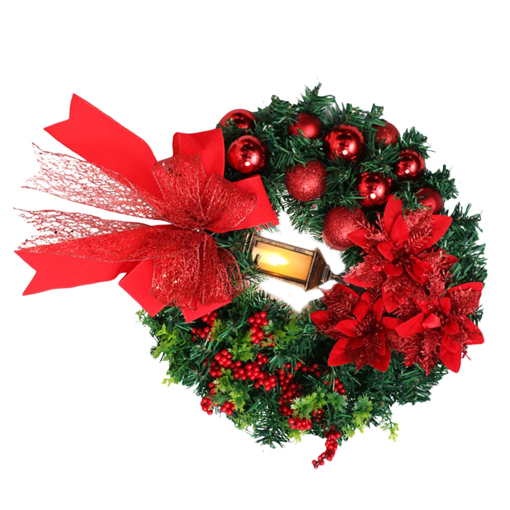 

1pc Christmas Wreath Garland Decorations for Home Door Hanging Ornament Supplies Tree Holiday Party Decorative Wreath Christmas